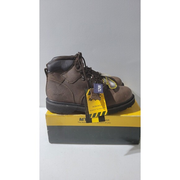 Ad Tech Men’s Steel Toe Work Boots-Oil&slip Resistant -Brown Leather Size 12W main image 5